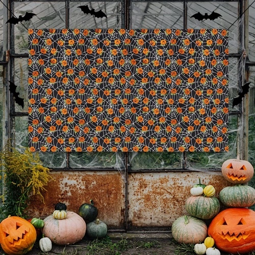 Obrus foliowy dekoracja na halloween dynie pajęczyna 137x274cm